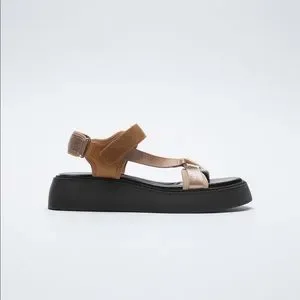 Zara Shoes Zara Sporty Style Thick Sole Flat Strappy Sandals